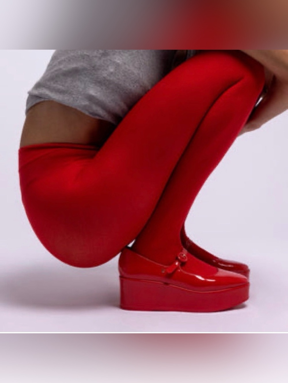 NEW Larroude Blair Vibrant Red Platform Shoes Mary Jane 8.5 - Picture 4 of 9